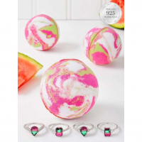 Charmed Aroma 'Watermelon' Bath Bomb Set - Adjustable Ring Collection