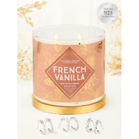 Charmed Aroma Set de bougies 'French Vanilla' - Collection de boucles d'oreilles 500 g