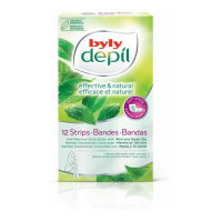 Byly 'Depil' Wax Strips - Green Tea, Mint 12 Pieces