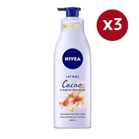 Nivea Lotion pour le Corps 'Cocoa & Macadamia Oil' - 200 ml, 3 Pièces