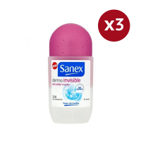 Sanex 'Dermo Invisible' Roll-On Deodorant - 50 ml, 3 Pieces