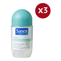 Sanex Déodorant Roll On 'Dermo Clean & Fresh' - 50 ml, 3 Pack