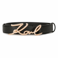 Karl Lagerfeld Women's 'Cursive Logo Buckle' Belt