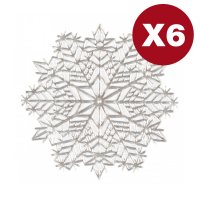 Aulica Set Of 6 Silver Coaster Snowflake