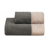 Biancoperla Ensemble De Serviettes Éponge Mains Et Invités Washed, Gris