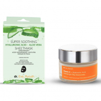 Dr. Eve_Ryouth 'Hyaluronic Acid Aloe Vera + Vitamin C & Hyaluronic Acid' Day Cream, Sheet Mask - 2 Pieces