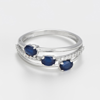 Diamanta Women's 'Trio De Saphir' Ring