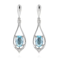 Diamanta Women's 'Brillants Topaze' Earrings