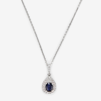 Diamanta Women's 'Larme Bleu Nuit' Necklace