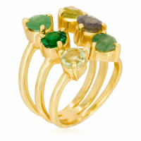 Rainbow Stone Women's 'Stella' Adjustable Ring