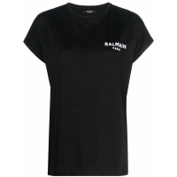 Balmain 'Flocked Logo' T-Shirt für Damen