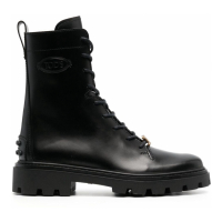 Tod's Women's 'Logo Plaque' Combat Boots