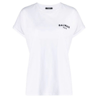 Balmain Women's 'Flocked Logo' T-Shirt