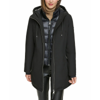 DKNY Women's 'Hooded Bibbed Zip-Front Puffer Coat'