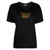 Tom Ford T-shirt 'Logo-Print Silk' pour Femmes