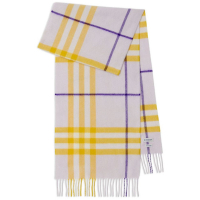 Burberry 'Checked Fringed Edge' Wool Scarf