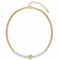 Liv Oliver Women's 'Two Tone Infinity Knot' Necklace