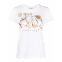 Alexander McQueen 'Dutch Flower Logo' T-Shirt für Damen