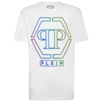 Philipp Plein T-shirt 'Hexagon-Logo Rhinestone-Embellished' pour Hommes