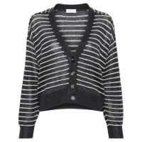 Brunello Cucinelli 'Sequin-Embellished Striped' Strickjacke für Damen