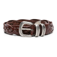 Brunello Cucinelli Ceinture 'Engraved-Buckle Braided' pour Hommes