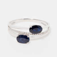 Diamond & Co Women's 'Duo De Saphirs' Ring
