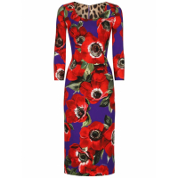 Dolce&Gabbana Robe Midi 'Poppy-Print' pour Femmes