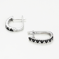 Paris Vendôme Women's 'Black and White' Earrings