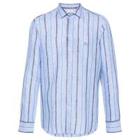 Etro 'Pegaso-Embroidered Striped' Leinenhemd für Herren