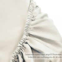 Intrecci Home 'Satin French' Fitted Sheet - 200 x 140 x 30 cm