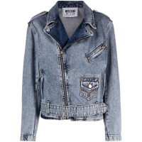 Moschino Women's 'Crystal-Embellished Denim' Biker Jacket