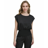 Calvin Klein Women's 'Banded-Waist Extended-Shoulder' Short sleeve Top