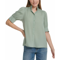 Calvin Klein Jeans 'Charmeuse Stand-Collar' Kurzärmeliges Hemd für Damen