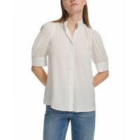 Calvin Klein Jeans Women's 'Charmeuse Stand-Collar' Short sleeve shirt