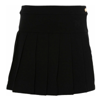 Palm Angels Women's 'Monogram-Embroidered Pleated' Mini Skirt