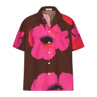Valentino Garavani Men's 'Flower Portrait-Print Bowling' Short sleeve shirt