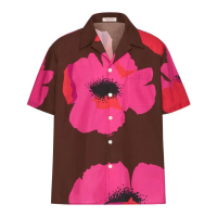 Valentino Garavani Men's 'Flower Portrait-Print Bowling' Short sleeve shirt