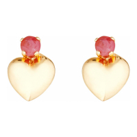Di Joya Women's 'Red heart' Earrings