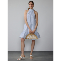 New York & Company 'Sleeveless Halter Neck Bow Back Stripe' Mini Kleid für Damen