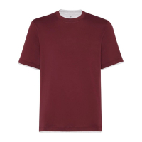 Brunello Cucinelli Men's 'Contrast-Trim' T-Shirt