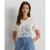 LAUREN Ralph Lauren 'Embroidered Floral' T-Shirt für Damen