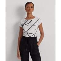 LAUREN Ralph Lauren Women's 'Logo-Print' Short sleeve Top