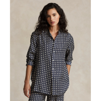 LAUREN Ralph Lauren Women's 'Relaxed Fit Geo-Motif Silk' Shirt