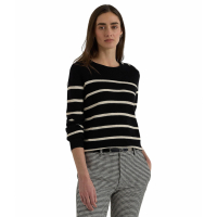 LAUREN Ralph Lauren Women's 'Striped Combed Cotton Crewneck' Sweater