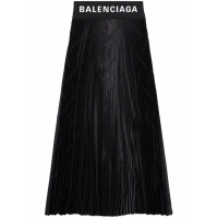 Balenciaga Women's 'Pleated Logo-Jacquard' Midi Skirt