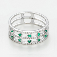 Diamanta Women's 'Courone des Emeraudes' Ring