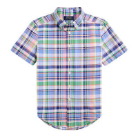 Polo Ralph Lauren 'Plaid Cotton Oxford' Kurzärmeliges Hemd für großes Jungen
