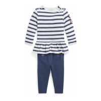 Polo Ralph Lauren 'Striped' Top u. Leggings Set für Baby Mädchen