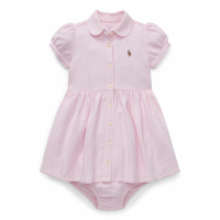 Polo Ralph Lauren Kids Baby Girl's 'Striped Knit Oxford' Dress & Bloomer Set