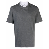 Brunello Cucinelli Men's 'Layered-Effect' T-Shirt